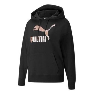 (WMNS) Duża bluza sportowa z kapturem i logo Athleisure w kolorze czarnym i różowym