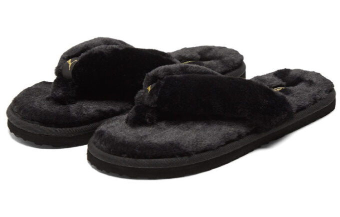 (WMNS) Klapki Fluff Flip Slide „Black Team Gold”