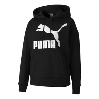 (WMNS) Klasyczna bluza z kapturem z nadrukiem logo w kolorze czarnym
