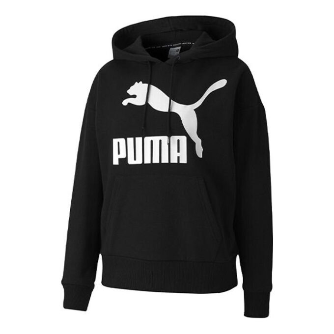 (WMNS) Klasyczna bluza z kapturem z nadrukiem logo w kolorze czarnym