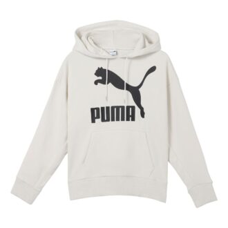 (WMNS) Klasyczna bluza z kapturem z nadrukiem logo w kolorze szarym