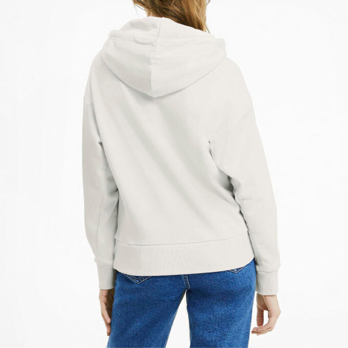(WMNS) Klasyczna bluza z kapturem z nadrukiem logo w kolorze szarym
