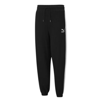 (WMNS) Klasyczne, luźne spodnie dresowe z nadrukiem logo, czarne