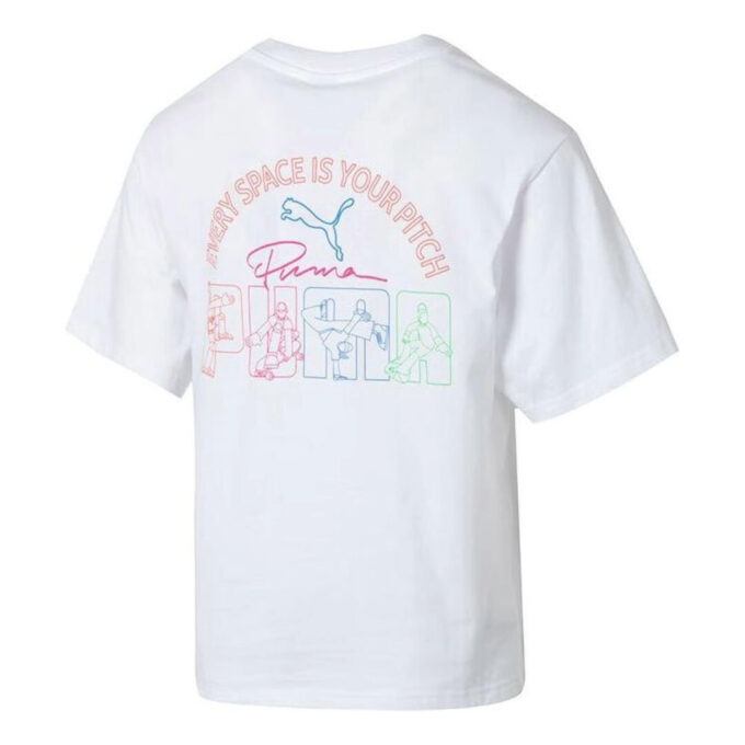 (WMNS) Koszulka graficzna casualowa „Biało-różowa”