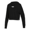 (WMNS) Krótka bluza z kapturem z logo „Czarna”