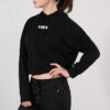(WMNS) Krótka bluza z kapturem z logo „Czarna”