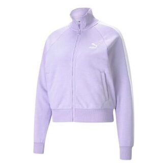 (WMNS) Kultowa kurtka T7 z haftowanym logo i stójką w kolorze fioletowym (WMNS) Kultowa kurtka T7 z haftowanym logo i stójką w kolorze fioletowym