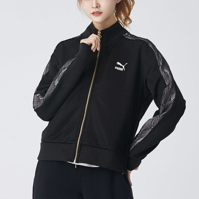 (WMNS) Kurtka dzianinowa Keep Warm Stand Collar w kolorze czarnym