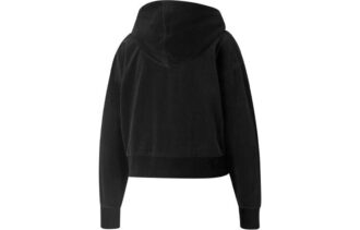 (WMNS) Luźna, haftowana, krótka kurtka z kapturem, zapinana na zamek, w kolorze czarnym (WMNS) Luźna, haftowana, krótka kurtka z kapturem, zapinana na zamek, w kolorze czarnym