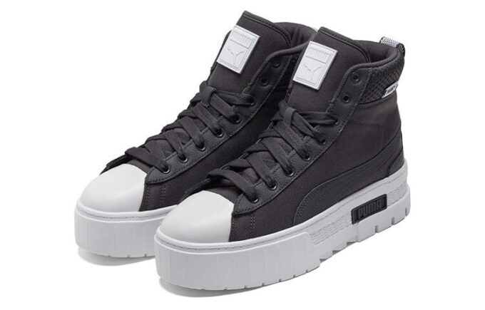(WMNS) Mayze Mid Safari Casual Skateboarding Shoes Black