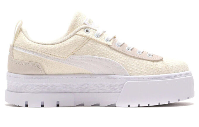 (WMNS) Mayze Patchwork Gruba Podeszwa Retro Casual Buty do Skateboardingu Białe