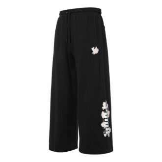(WMNS) Spodnie casualowe z nadrukiem logo, czarne