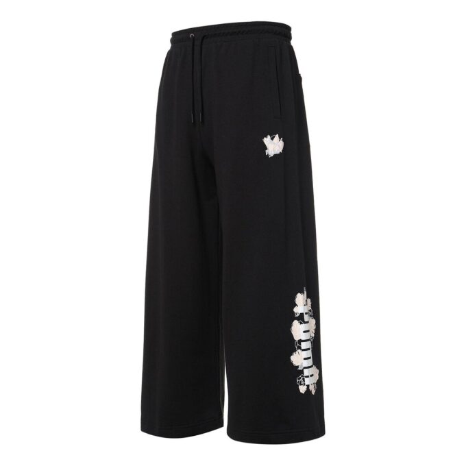 (WMNS) Spodnie casualowe z nadrukiem logo, czarne