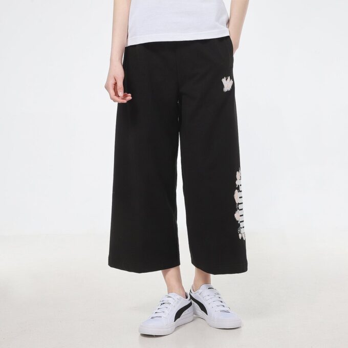 (WMNS) Spodnie casualowe z nadrukiem logo, czarne