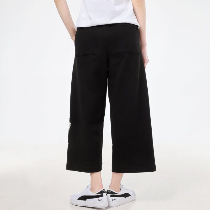 (WMNS) Spodnie casualowe z nadrukiem logo, czarne