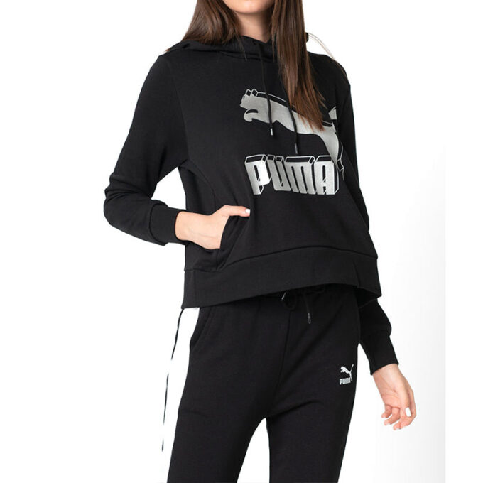 (WMNS) Sportowa bluza z kapturem w kolorze czarnym