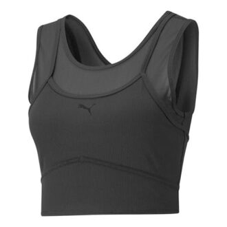 (WMNS) STUDIO Warstwowy krótki top w kolorze czarnym