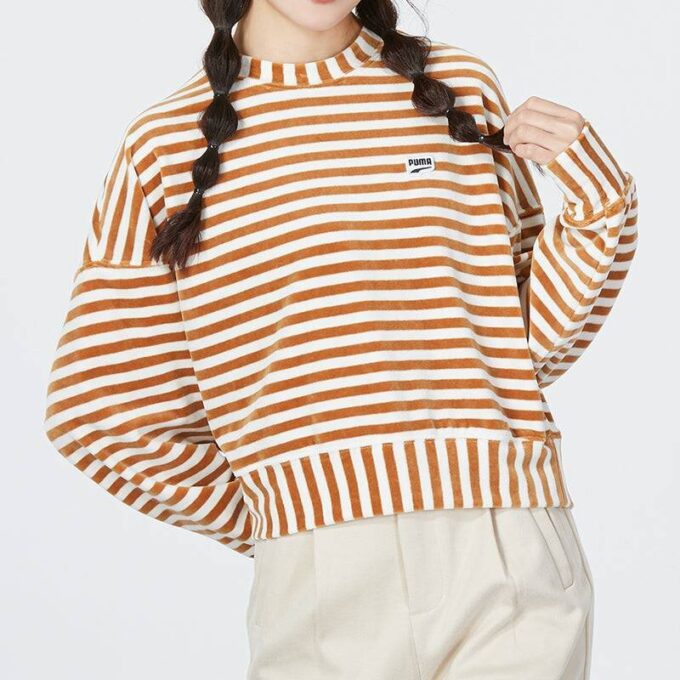 (WMNS) Sweter w paski „Beżowy”