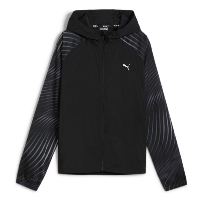 (WMNS) Ulubiona kurtka do biegania Velocity Printed Woven w kolorze czarnym