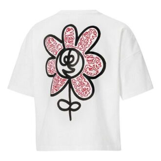 (WMNS) x Mr Doodle Okrągły dekolt Biały (WMNS) x Mr Doodle Okrągły dekolt Biały