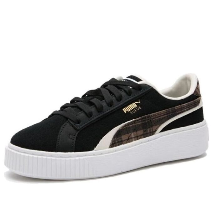 (WMNS) Zamszowa platforma w kratę „Czarna”