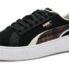 (WMNS) Zamszowa platforma w kratę „Czarna”