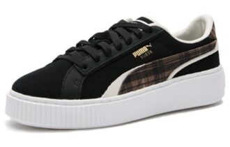 (WMNS) Zamszowa platforma w kratę „Czarna”