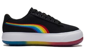 (WMNS) Zamszowe buty do skateboardingu Mayu Prism Low Tops z grubą podeszwą w kolorze czarnym