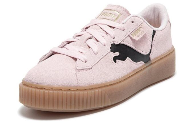 (WMNS) Zamszowe buty na platformie „Różowo-czarna guma”