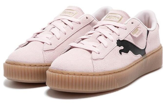 (WMNS) Zamszowe buty na platformie „Różowo-czarna guma”