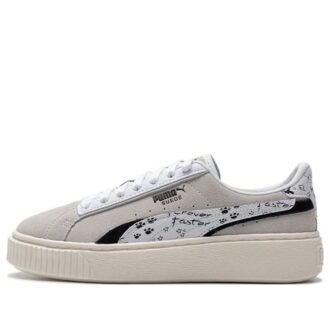 (WMNS) Zamszowe buty na platformie „Szaro-białe”
