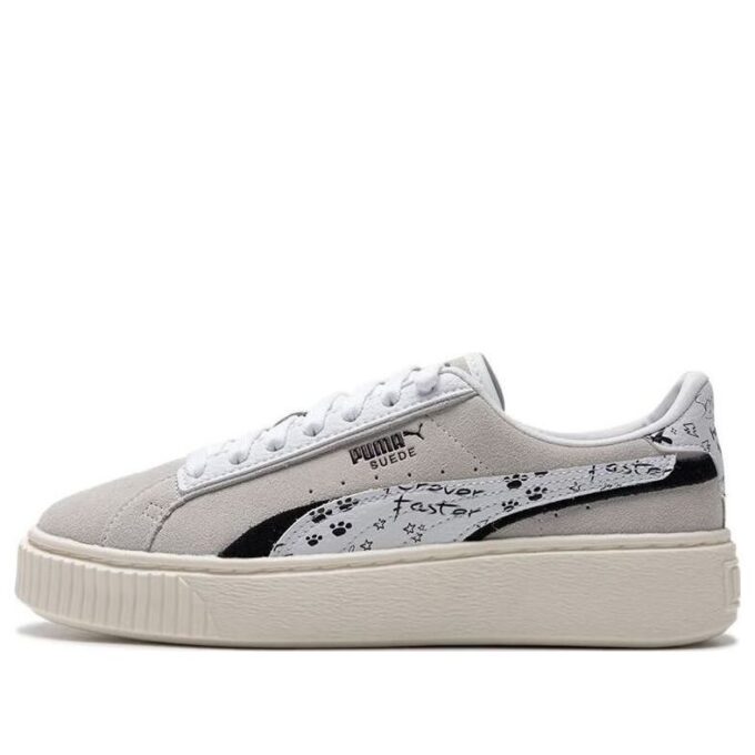 (WMNS) Zamszowe buty na platformie „Szaro-białe”