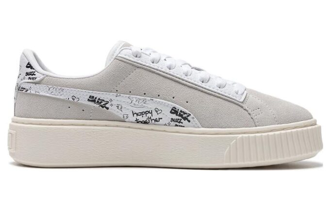 (WMNS) Zamszowe buty na platformie „Szaro-białe”