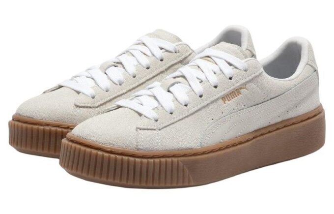 (WMNS) Zamszowe buty platformowe Core L w kolorze „Whisper White”
