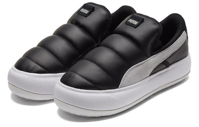 (WMNS) Zamszowe buty wsuwane Mayu w kolorze czarno-białym