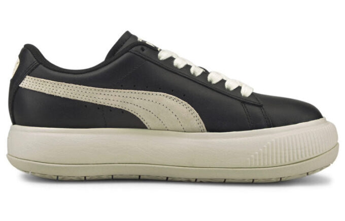 (WMNS) Zamszowe Mayu CzarneSneakersy codzienneBiałe