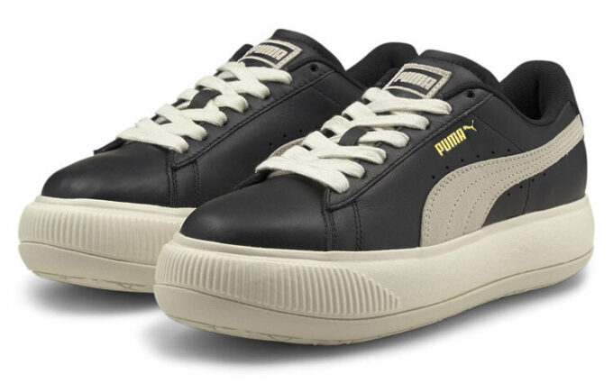 (WMNS) Zamszowe Mayu CzarneSneakersy codzienneBiałe