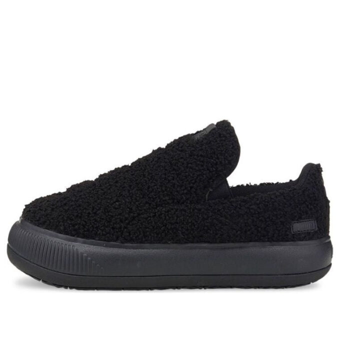 (WMNS) Zamszowe półbuty Mayu Slip-On „Teddy – czarne”