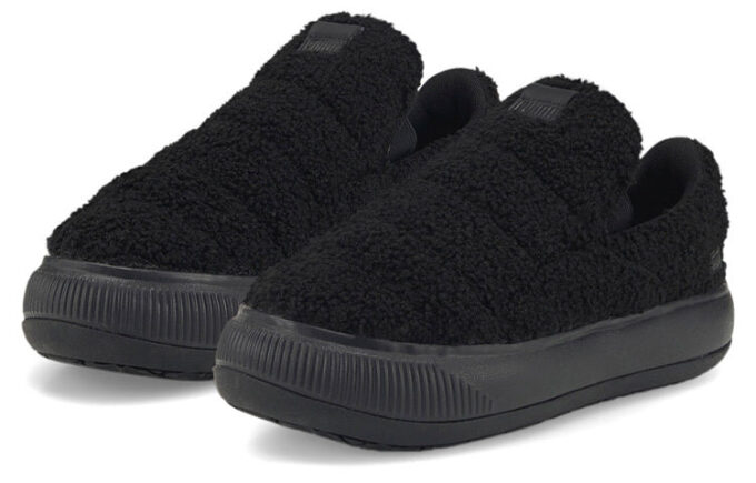 (WMNS) Zamszowe półbuty Mayu Slip-On „Teddy – czarne”