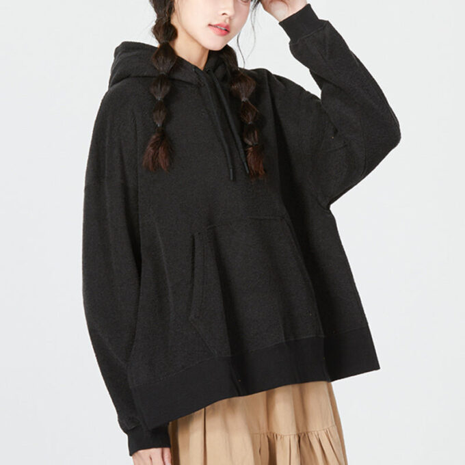 (WMNS) Zimowa bluza z kapturem „Czarna”