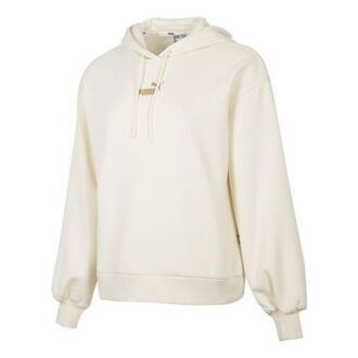 (WMNS) Zimowa bluza z kapturem i logo „Beżowa”