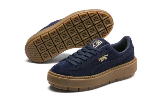 Zamszowa platforma Trace Velor „Navy”