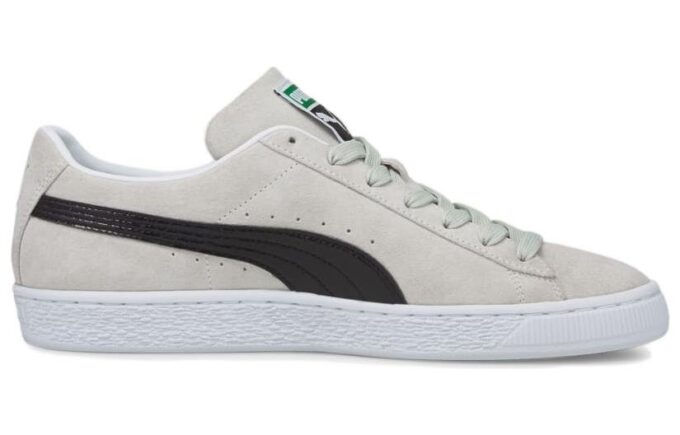 Zamszowe buty do skateboardingu w stylu retro, unisex, szaro-białe
