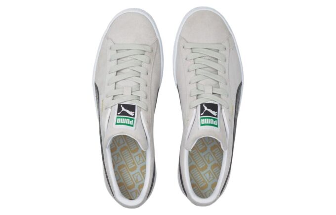 Zamszowe buty do skateboardingu w stylu retro, unisex, szaro-białe
