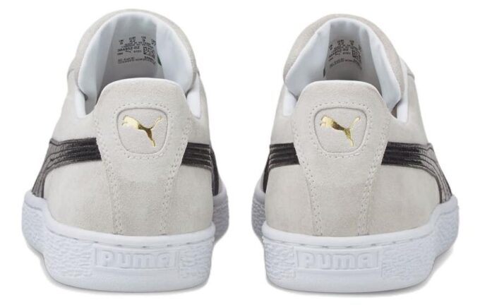 Zamszowe buty do skateboardingu w stylu retro, unisex, szaro-białe